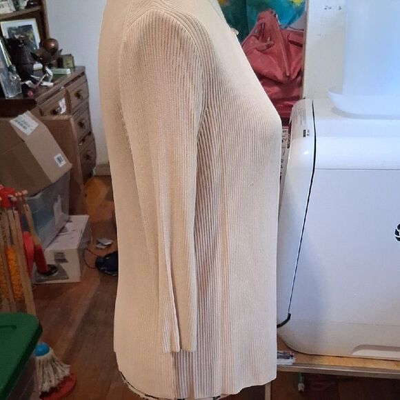 Authentic CHANEL Cream Open Front Cardigan Size 38 - Picture 8 of 10